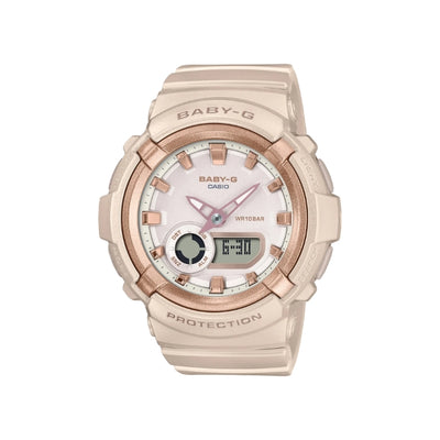 Casio women's Baby-G quartz sports watch in rose gold tone