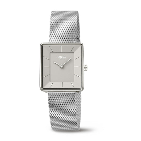 Boccia women's titanium quartz fashion watch in silver