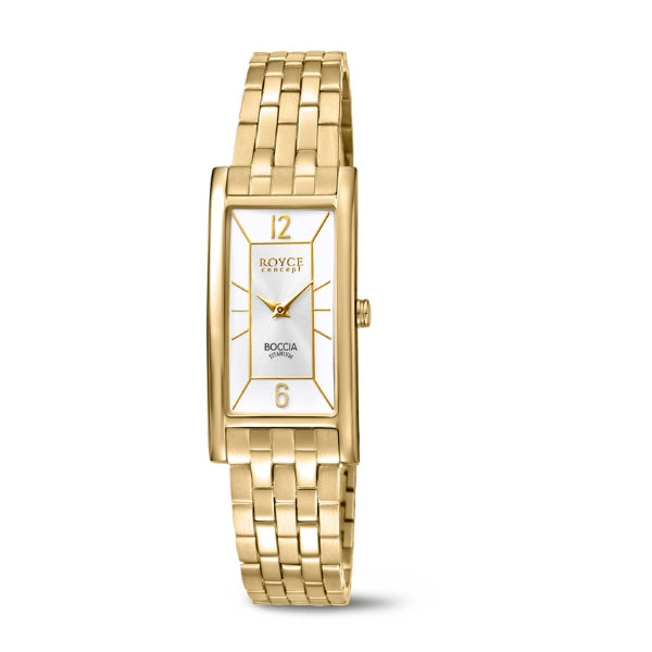 Boccia women's quartz dress watch in gold tone