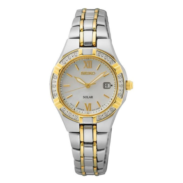 Seiko women's two-tone Diamond set solar watch