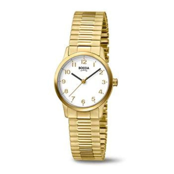 Boccia women's quartz watch in gold tone over titanium