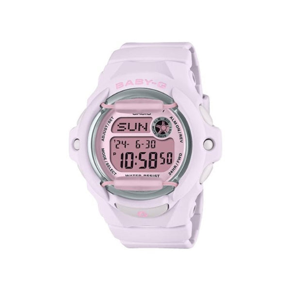 Casio women's Baby-G quartz digital watch in pink with telememo and world time