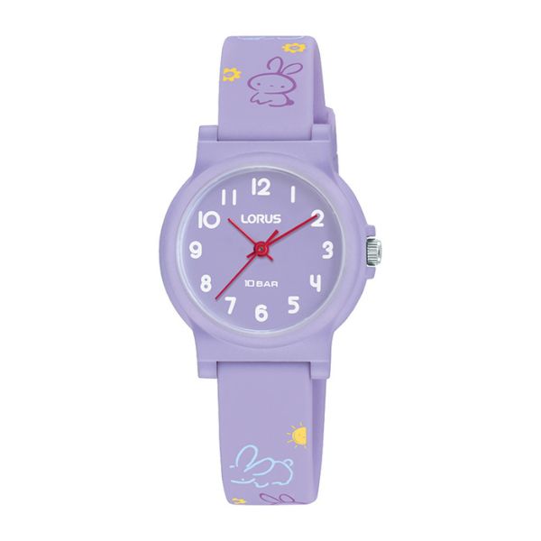 Purple Time Teacher watch with rabbit design