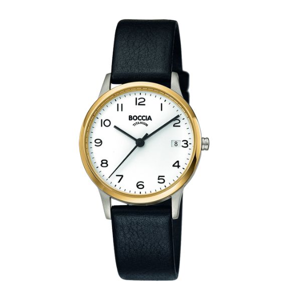 Boccia women's two tone titanium womens quartz watch with date