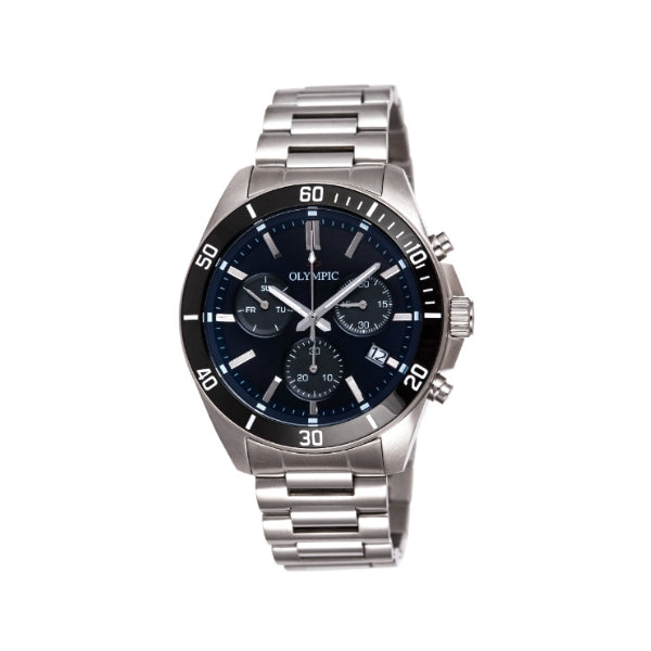 Olympic men's chronograph quartz watch in stainless steel