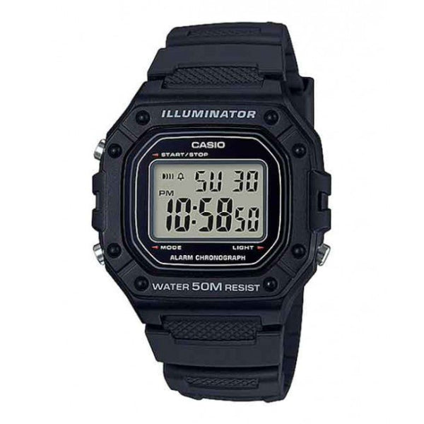 Casio men's digital quartz watch with hourly time signal