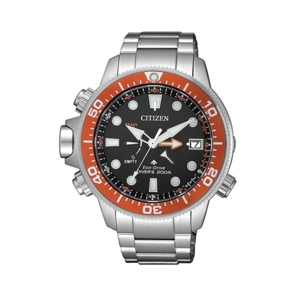 Citizen men's eco-drive solar powered promaster aqualand dive analogue watch in stainless steel