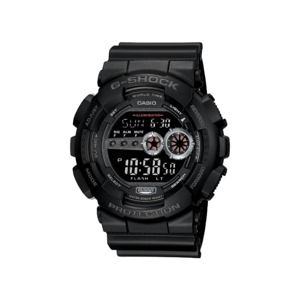 Casio men's digital G-Shock LED quartz watch in black