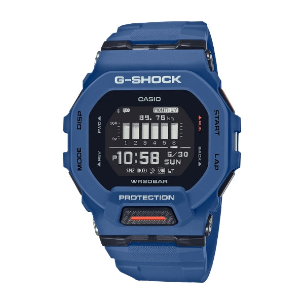 Casio men's G-Shock G-Squad digital quartz watch in blue with bluetooth