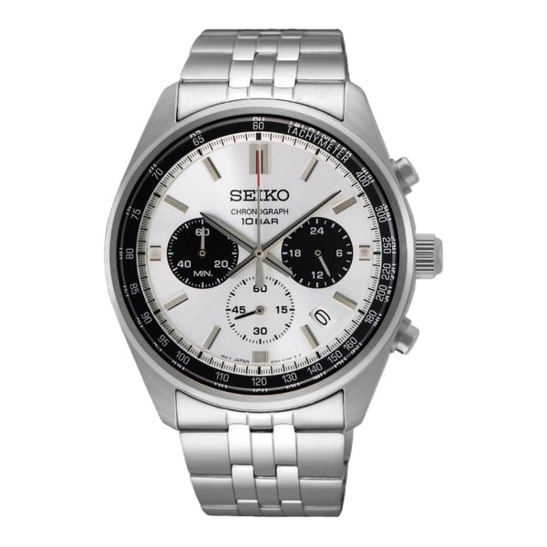 Seiko men's chronograph quartz watch in stainless steel