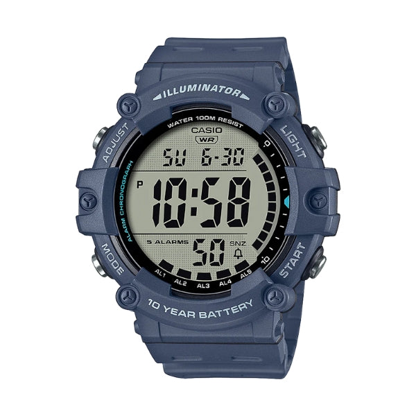 Casio men's quartz digital multi-function watch in navy blue