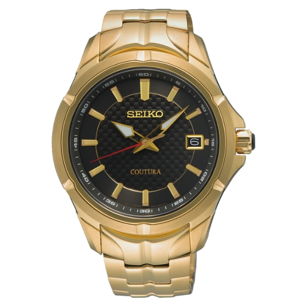 Seiko coutura gold toned gents analogue watch with quartz movement & date