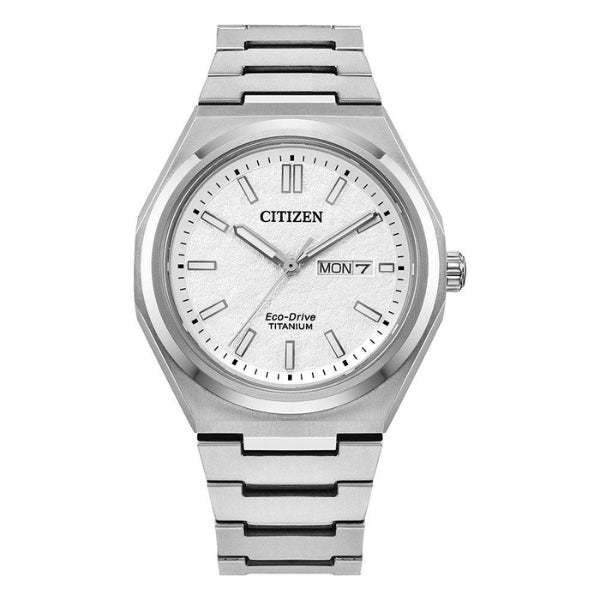 Citizen men's zenshin titanium ecodrive solar powered analogue watch with scratch resist glass