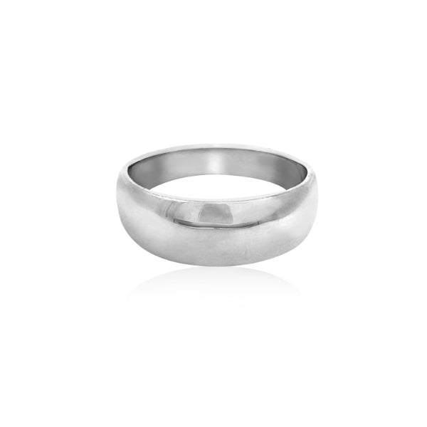 Tapered dome ring in sterling silver