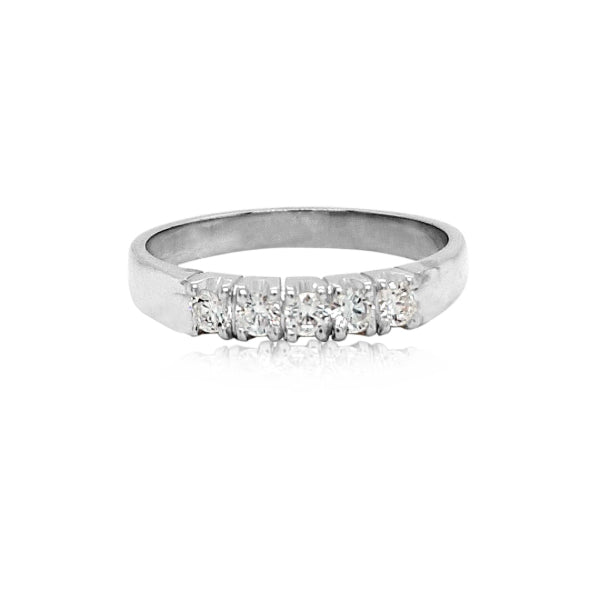 Five stone CZ ring in silver