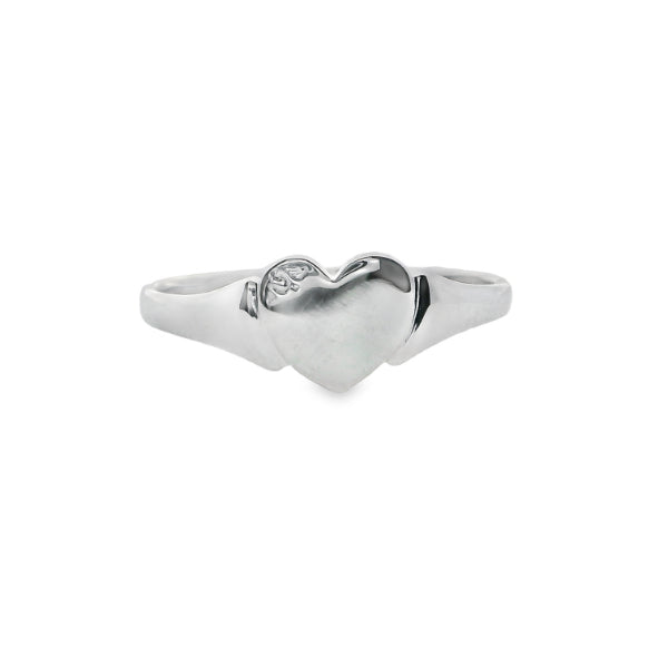Sterling silver heart signet ring hotsell