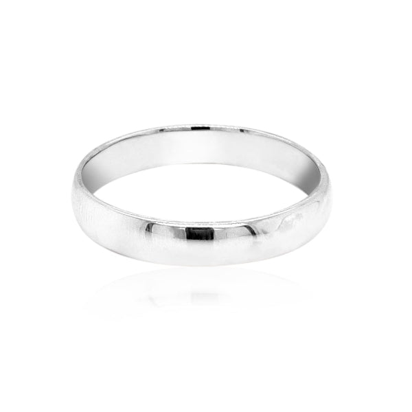 Plain band ring in sterling silver - 4mm