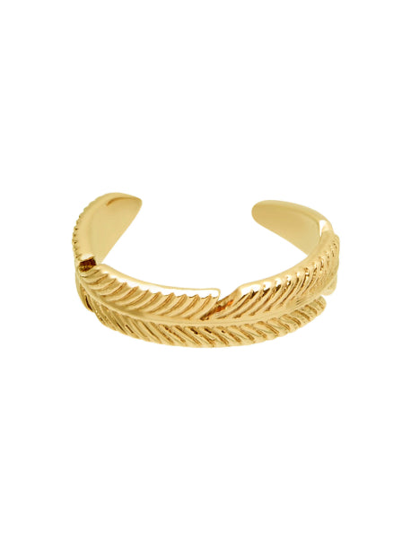 Palm Shadow ring in gold plated stainless steel