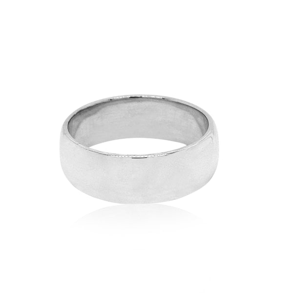 Plain band in sterling silver - 8mm