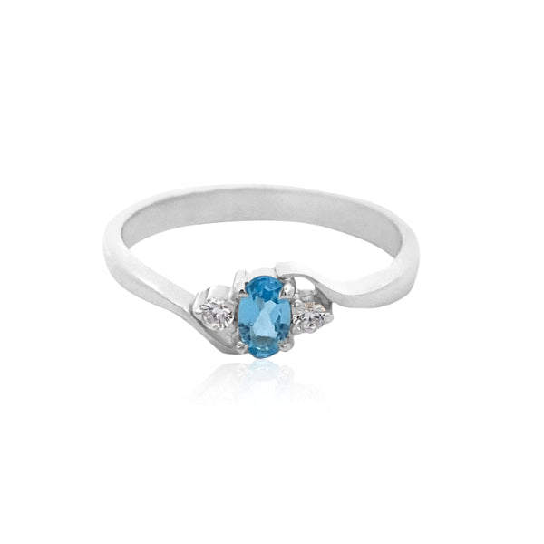 Topaz and CZ ring in sterling silver