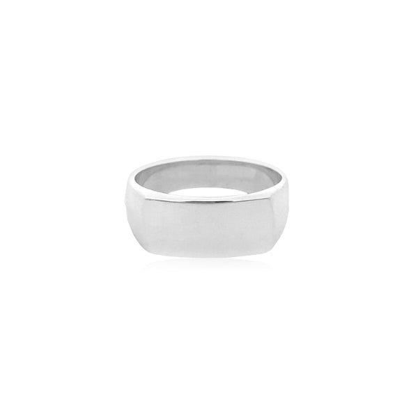 Gents rectangular top signet ring in sterling silver