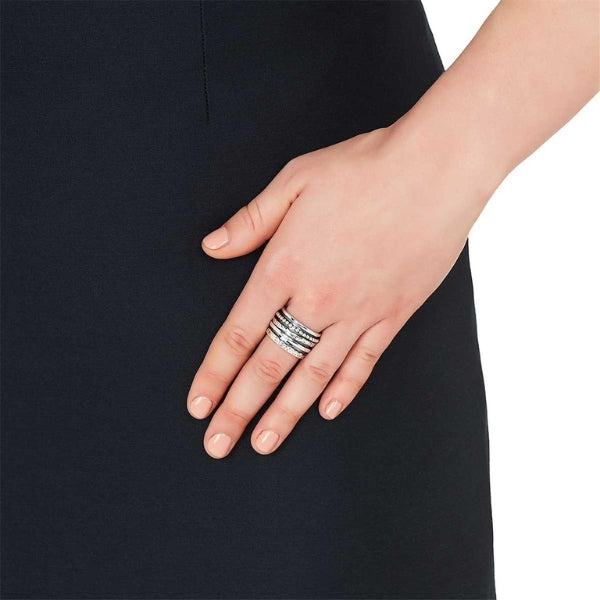 Najo - bands of time multi spinning fidget band wide ring in sterling silver