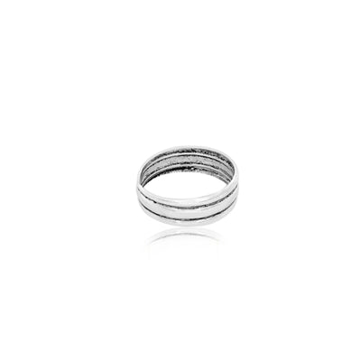 Three band design toe ring in sterling silver