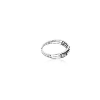 Wire centre toe ring in sterling silver