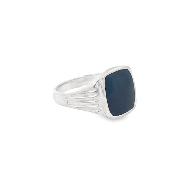 Onyx signet ring in sterling silver