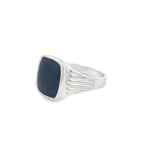 Onyx signet ring in sterling silver