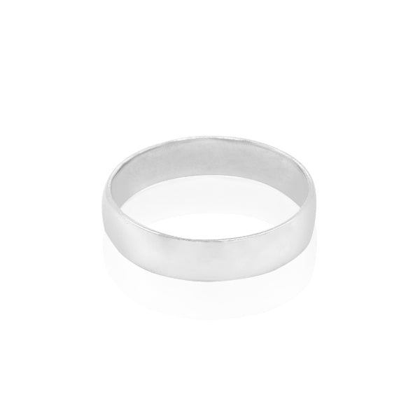 Plain band ring in sterling silver - 5mm
