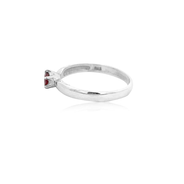 Garnet solitaire dress ring in sterling silver