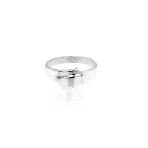 Overlap plain ring in sterling silver