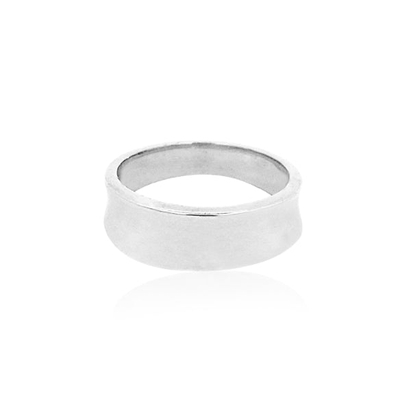 Silver concave ring