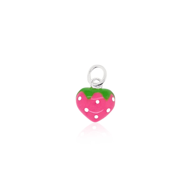 Strawberry pendant in sterling silver and enamel