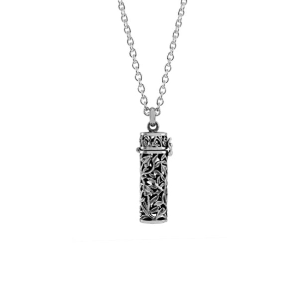 Evolve NZ memories locket with greenstone in sterling silver with cable chain - 55cm