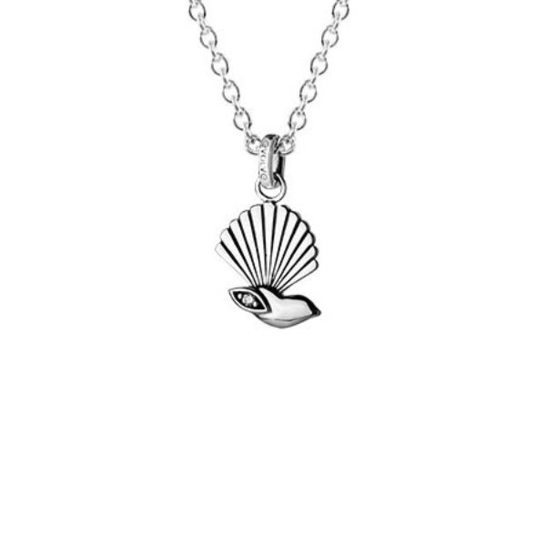 Evolve fantail pendant in sterling silver with cable chain - 55cm