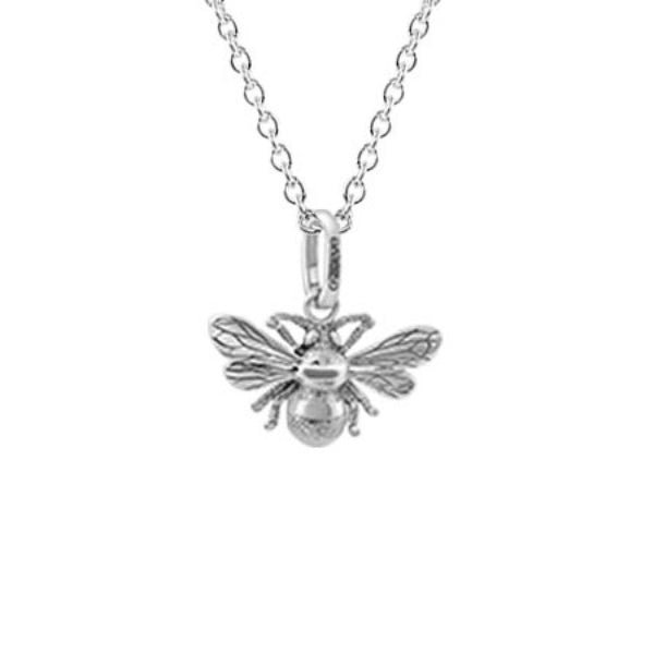 Evolve silver bumble bee pendant on 55cm cable chain