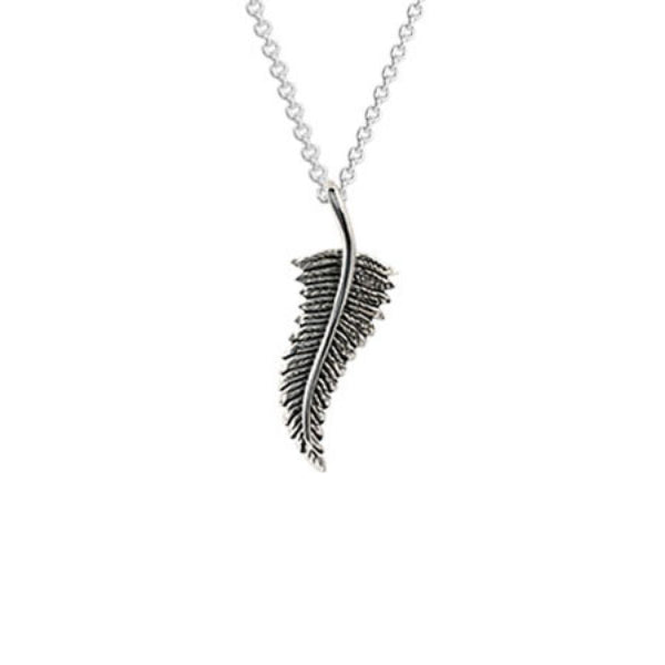 Evolve forever fern necklace in sterling silver with cable chain - 55cm