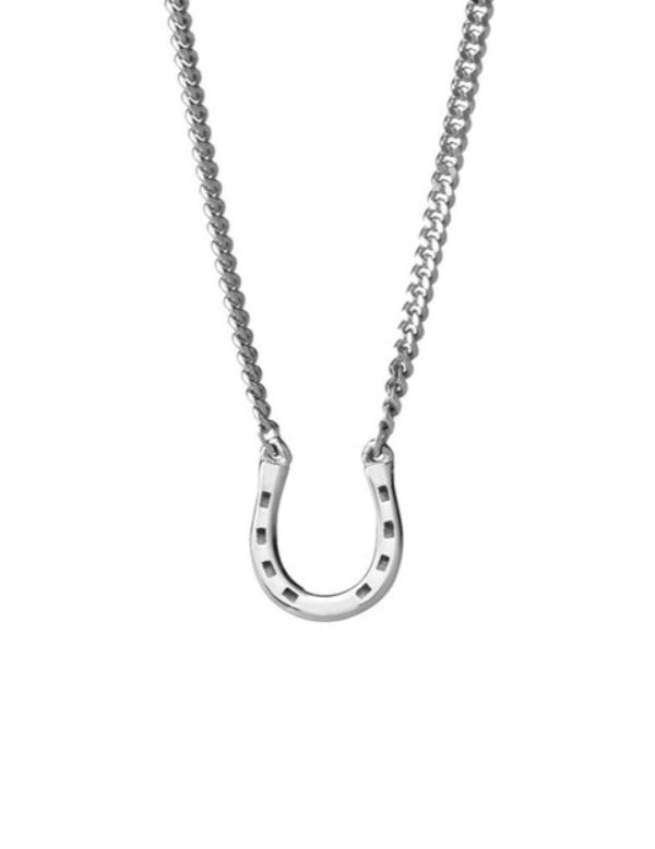 Karen Walker mini horseshoe necklace in sterling silver with fine chain - 45cm