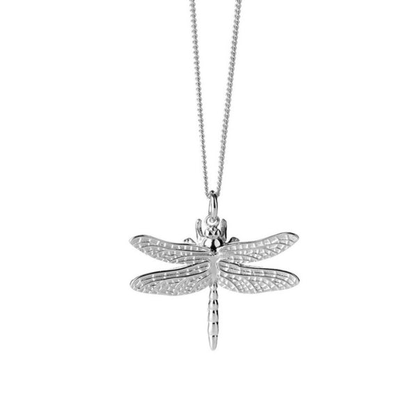 Karen Walker dragonfly necklace in sterling silver on fine chain - 45cm