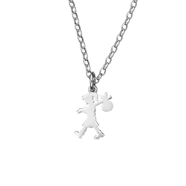 Karen Walker runaway girl necklace in sterling silver with belcher chain - 50cm