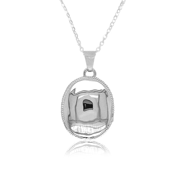 Oval corded locket in sterling silver