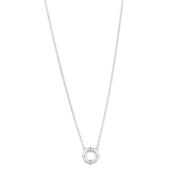 Evolve life buoy necklace in sterling silver with chain - 45cm