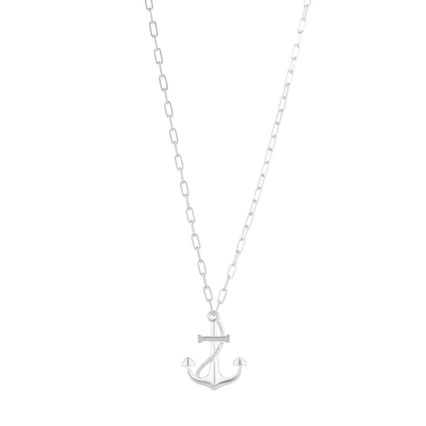 Evolve anchor necklace in sterling silver with chain - 45cm