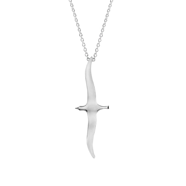 Evolve albatross necklace with chain in sterling silver - 45cm