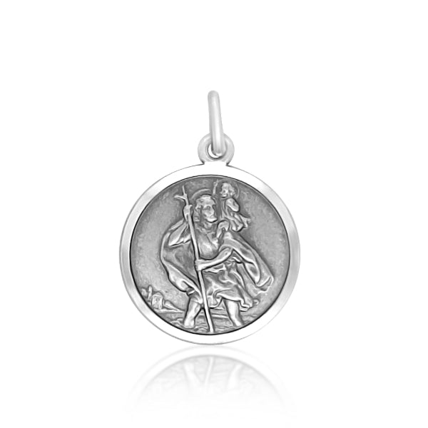 St christopher pendant in sterling silver