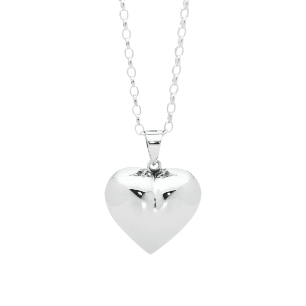 Puff Heart pendant in sterling silver