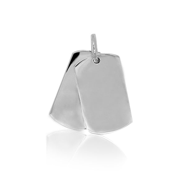 Dog tags pendant in sterling silver