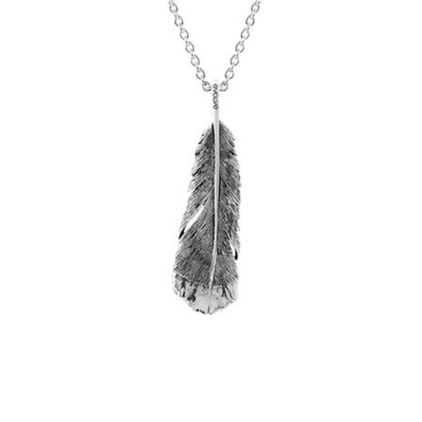 Admired Huia Feather silver necklace - 55cm